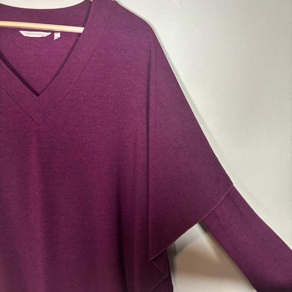 Soft Surroundings Tunic Madeline Cape Overlay Knit Top-Purple Wine-Women Large - Picture 3 of 6